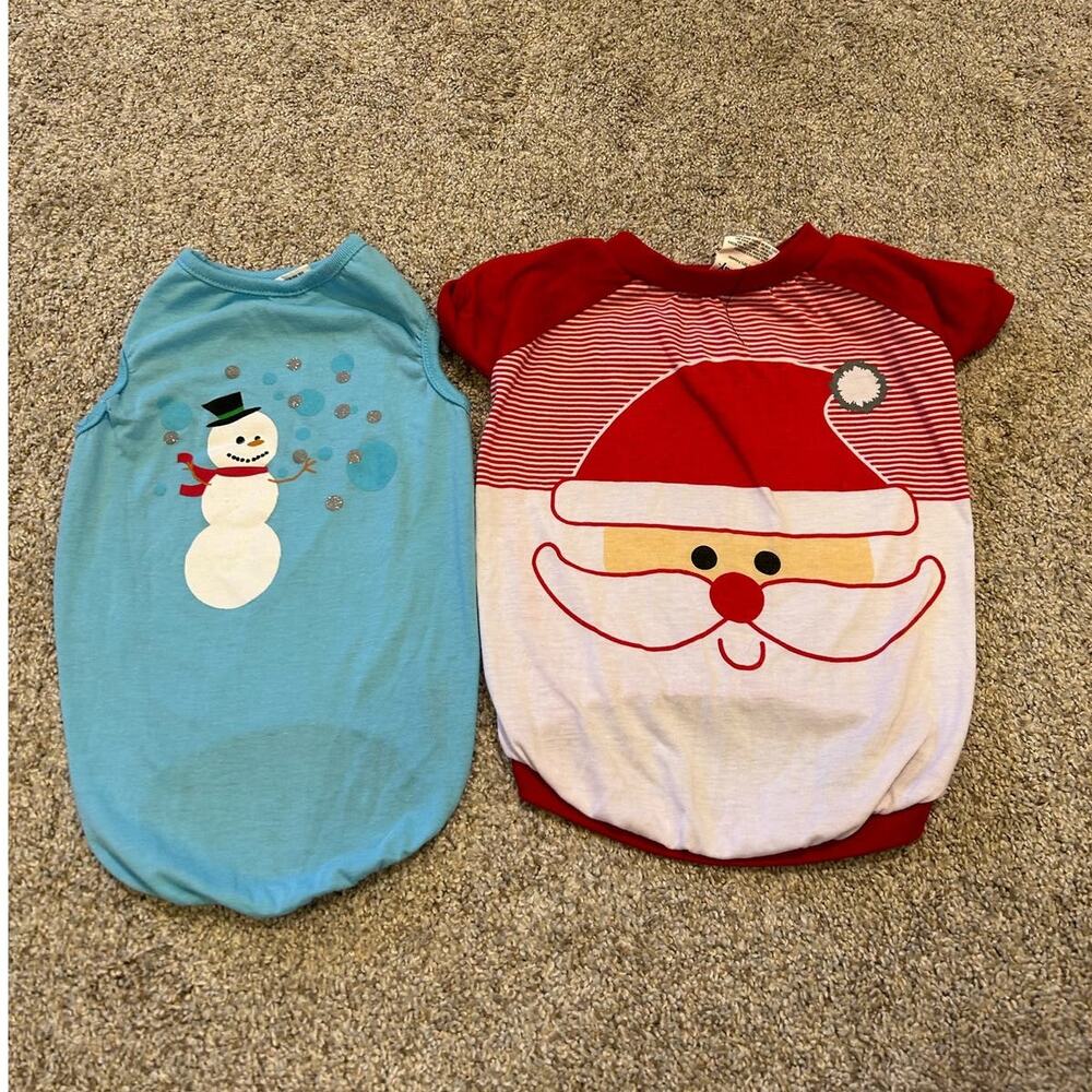 2 pack Dog Christmas Shirts Great Used Condition